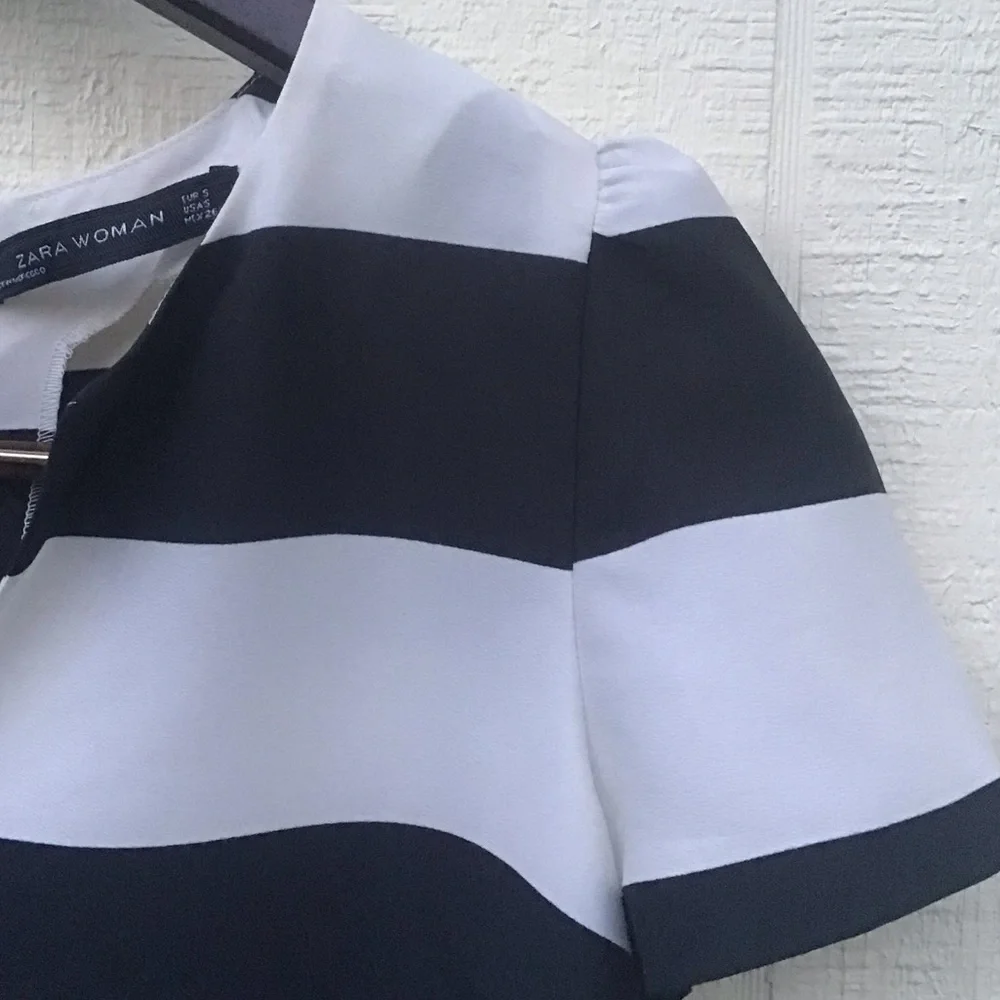 Zara striped puff sleeve top